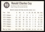 Ron Cey Autographed 1978 Hostess Card #93 Los Angeles Dodgers SKU #258722