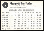 George Foster Autographed 1978 Hostess Card #2 Cincinnati Reds SKU #258740