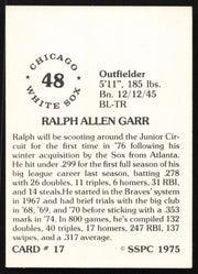 Ralph Garr Autographed 1975-76 SSPC Card #17 Atlanta Braves SKU #258764