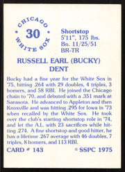 Bucky Dent Autographed 1975-76 SSPC Card #143 Chicago White Sox SKU #258773