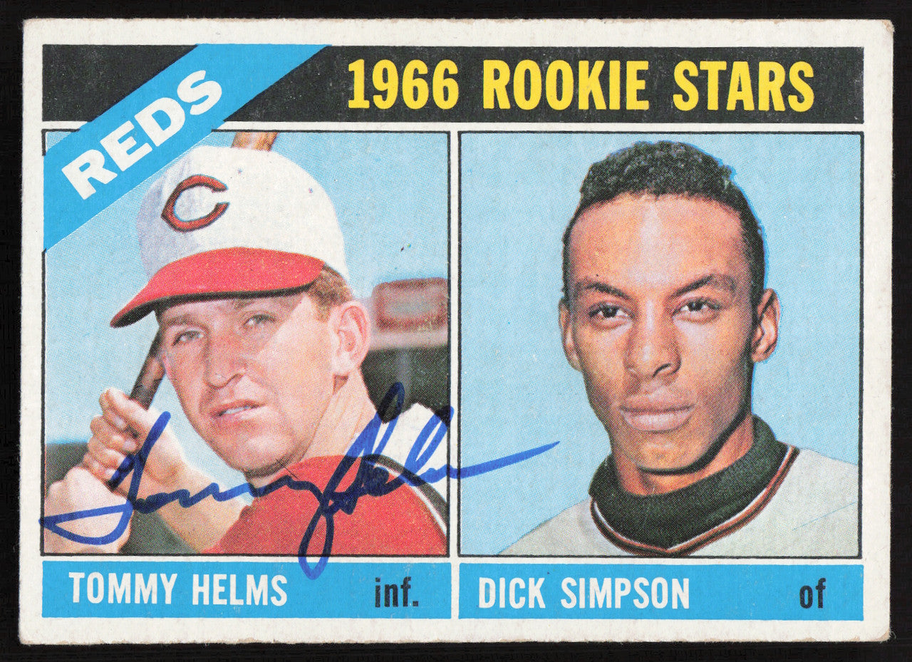 Tommy Helms Autographed 1966 Topps Rookie Card #311 Cincinnati Reds SKU #258784