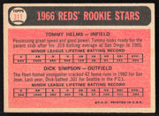Tommy Helms Autographed 1966 Topps Rookie Card #311 Cincinnati Reds SKU #258784