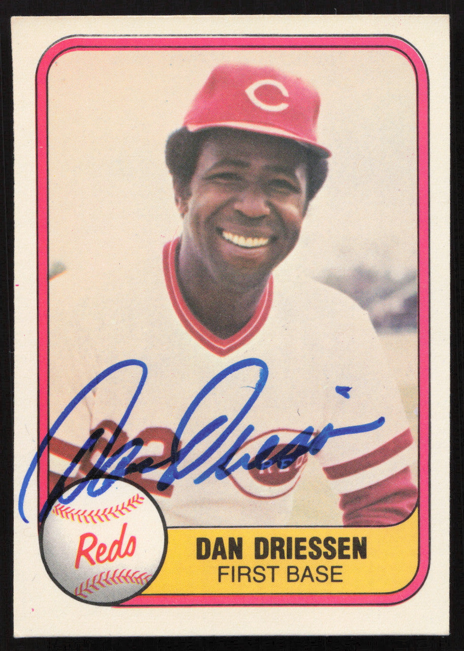 Dan Driessen Autographed 1981 Fleer Card #205 Cincinnati Reds SKU #258790
