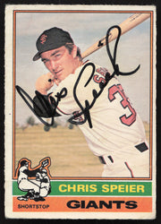 Chris Speier Autographed 1976 O-Pee-Chee Card #630 San Francisco Giants SKU #258794