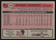 Warren Cromartie Autographed 1981 Topps Card #345 Montreal Expos SKU #258795