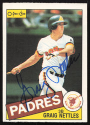 Graig Nettles Autographed 1985 O-Pee-Chee Card #35 San Diego Padres SKU #258796