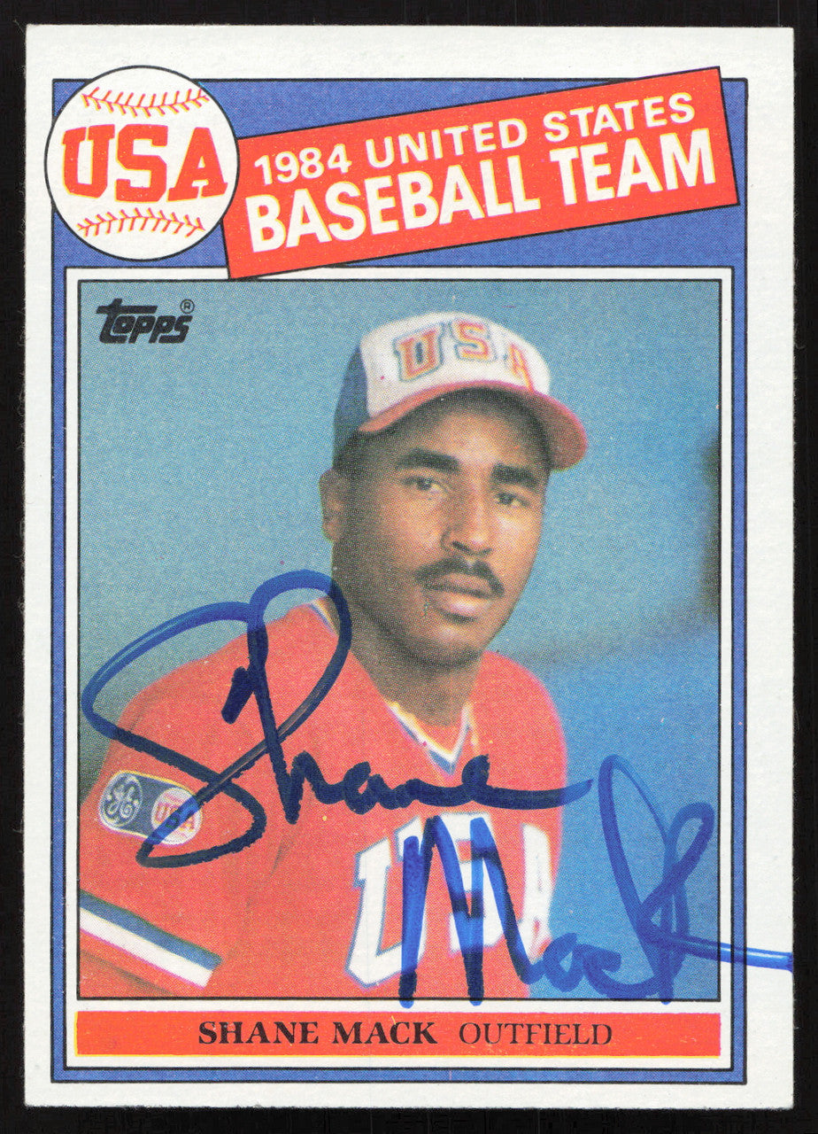 Shane Mack Autographed 1985 Topps Rookie Card #398 Team USA SKU #258798