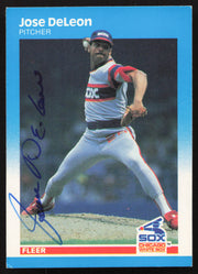 Jose DeLeon Autographed 1987 Fleer Card #494 Chicago White Sox SKU #258804