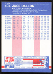 Jose DeLeon Autographed 1987 Fleer Card #494 Chicago White Sox SKU #258804