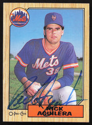 Rick Aguilera Autographed 1987 O-Pee-Chee Card #103 New York Mets SKU #258808