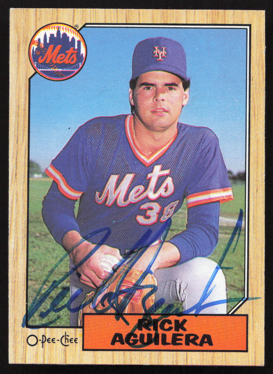 Rick Aguilera Autographed 1987 O-Pee-Chee Card #103 New York Mets SKU #258808