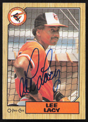 Lee Lacy Autographed 1987 O-Pee-Chee Card #182 Baltimore Orioles SKU #258809