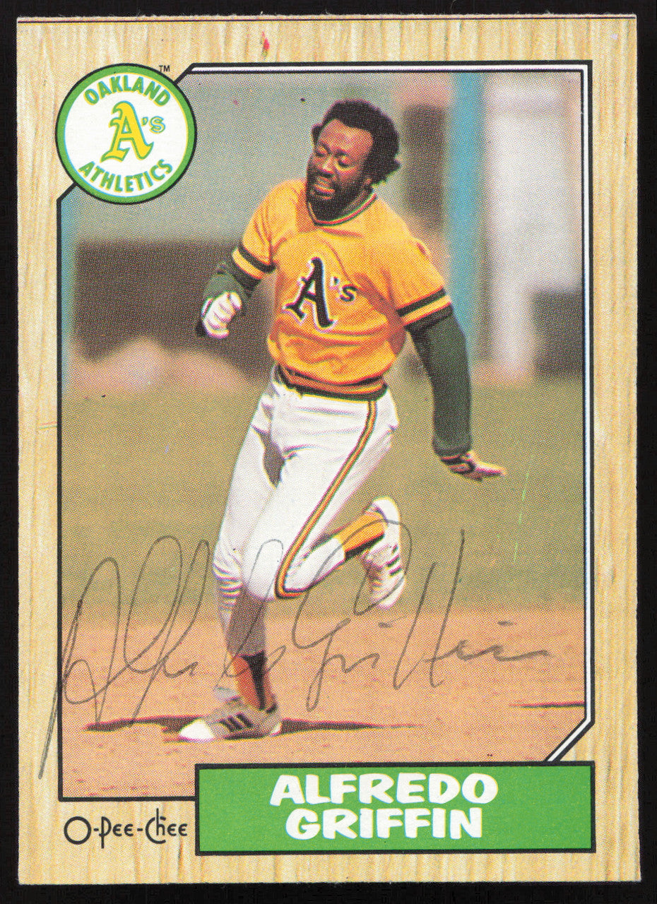 Alfredo Griffin Autographed 1987 O-Pee-Chee Card #111 Oakland A's SKU #258811