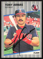 Tony Armas Autographed 1989 Fleer Card #467 California Angels SKU #258825