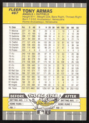 Tony Armas Autographed 1989 Fleer Card #467 California Angels SKU #258825