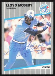 Lloyd Moseby Autographed 1989 Fleer Card #241 Toronto Blue Jays SKU #258827