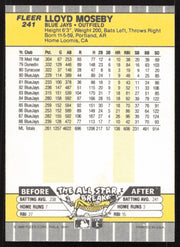 Lloyd Moseby Autographed 1989 Fleer Card #241 Toronto Blue Jays SKU #258827
