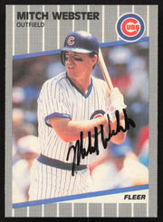 Mitch Webster Autographed 1989 Fleer Card #442 Chicago Cubs SKU #258830