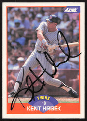 Kent Hrbek Autographed 1989 Score Card #382 Minnesota Twins SKU #258834