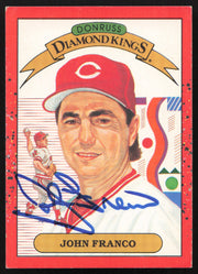 John Franco Autographed 1990 Donruss Diamond Kings Card #14 Cincinnati Reds SKU #258839