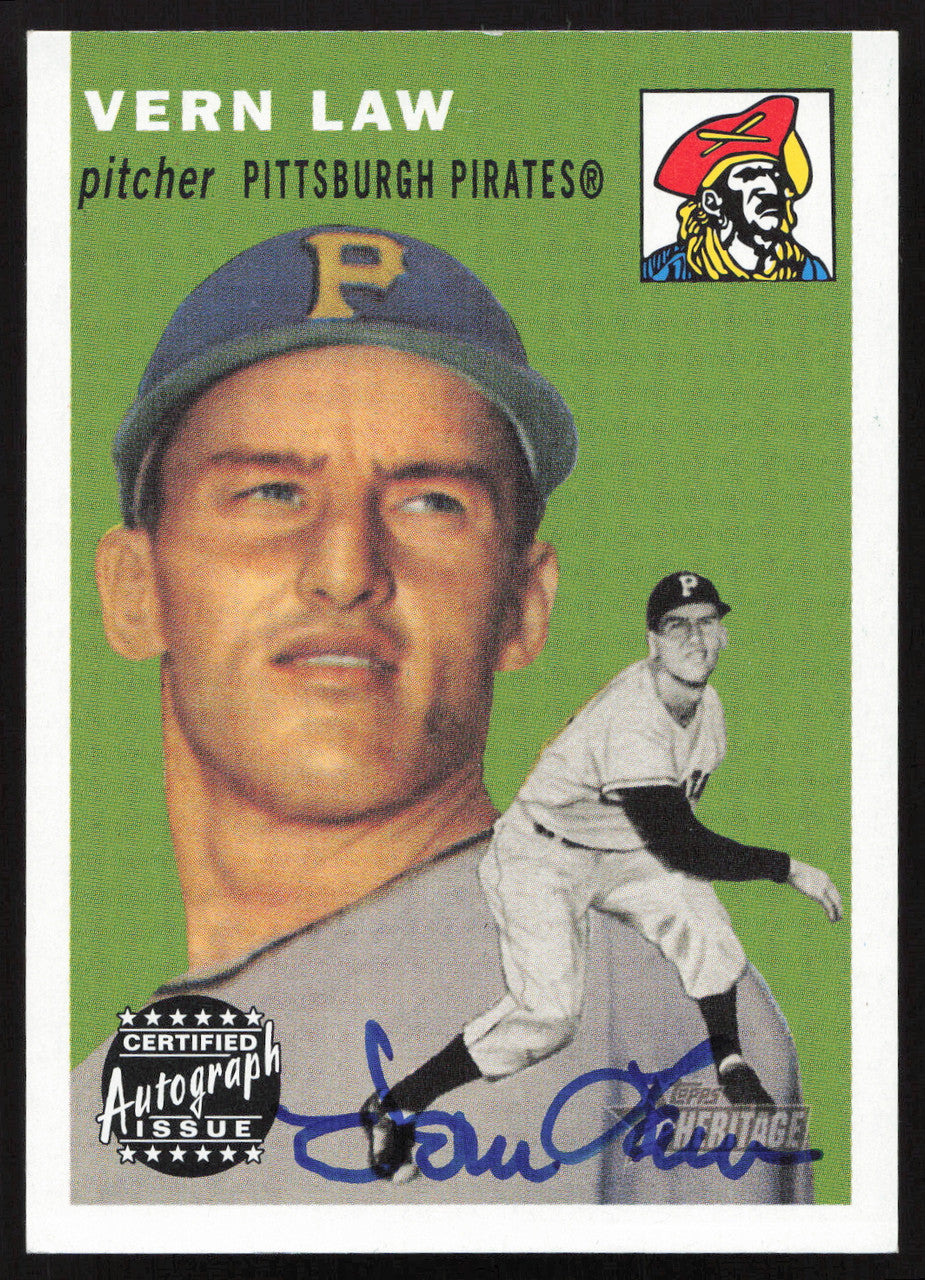 Vern Law Autographed 2003 Topps Heritage Real One Autographs Card #RO-VL Pittsburgh Pirates SKU #258846