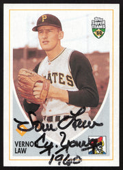Vern Law Autographed 2002 Topps Super Teams Card #53 Pittsburgh Pirates "Cy Young 1960" SKU #258849