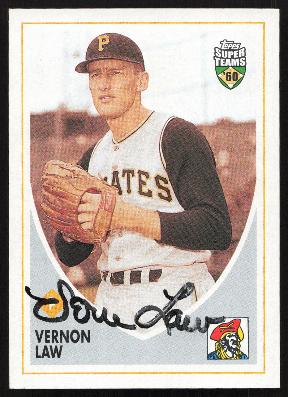Vern Law Autographed 2002 Topps Super Teams Card #53 Pittsburgh Pirates SKU #258850