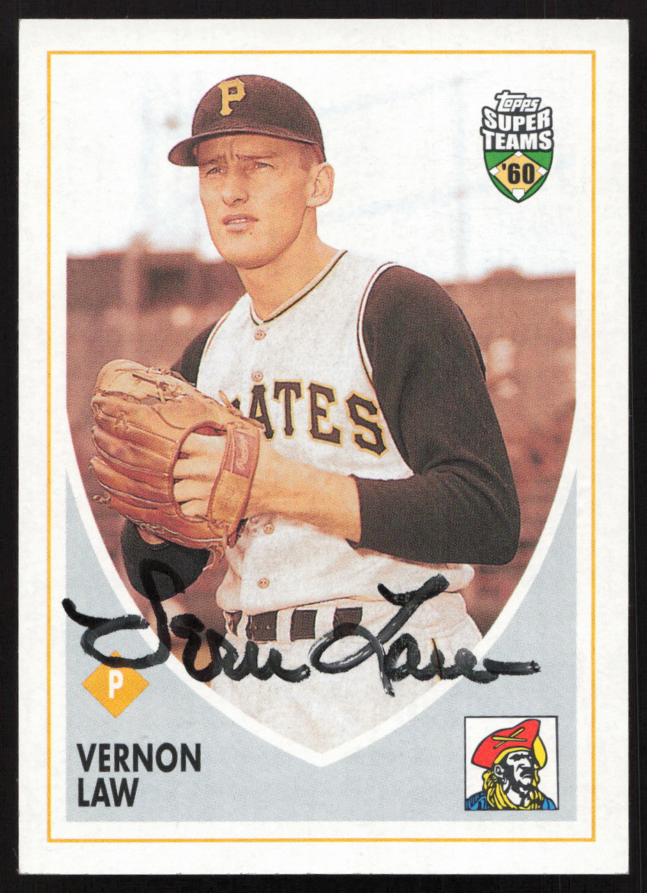 Vern Law Autographed 2002 Topps Super Teams Card #53 Pittsburgh Pirates SKU #258853