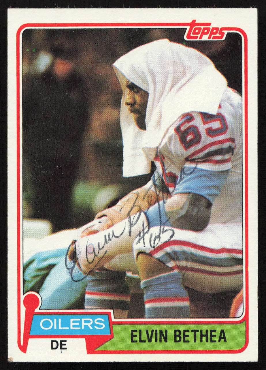 Elvin Bethea Autographed 1981 Topps Card #272 Houston Oilers SKU #258854