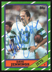 Dave Jennings Autographed 1986 Topps Card #110 New York Jets SKU #258858