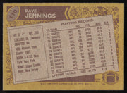 Dave Jennings Autographed 1986 Topps Card #110 New York Jets SKU #258859