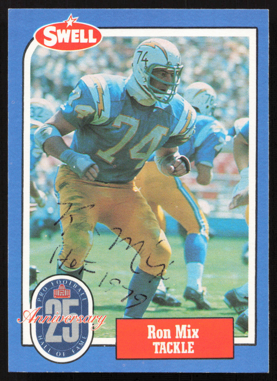 Ron Mix Autographed 1988 Swell Card #85 San Diego Chargers SKU #258869