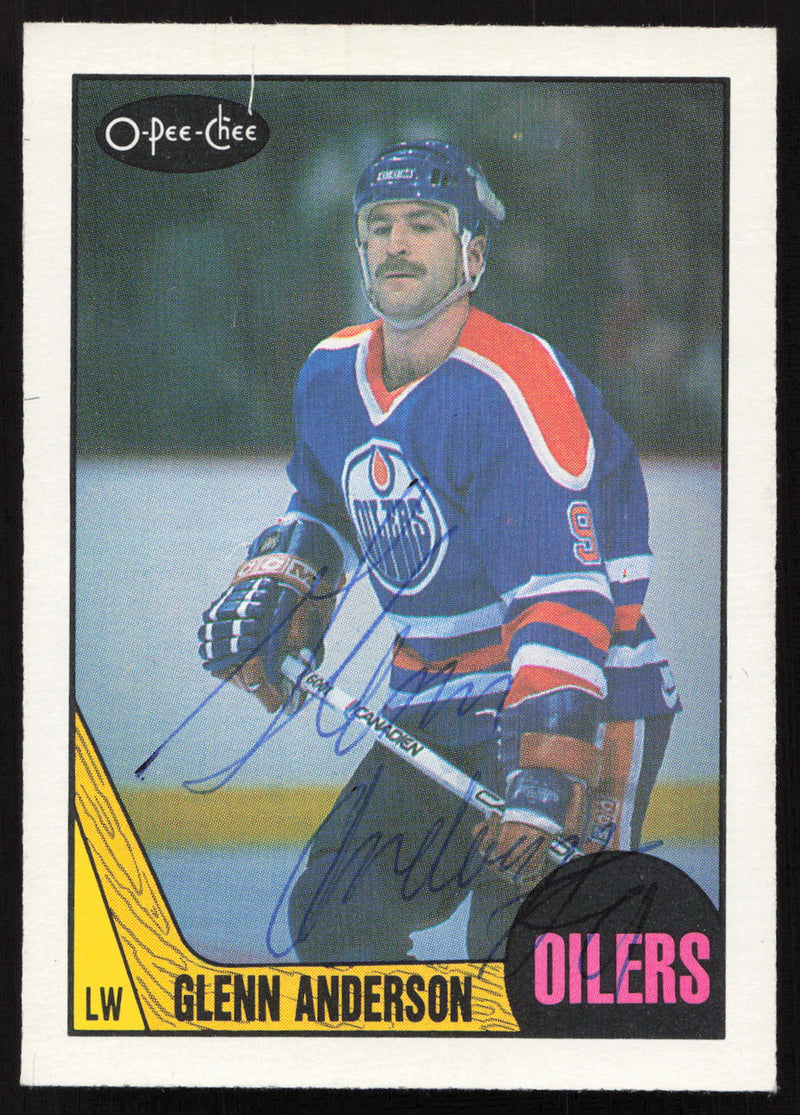 Glenn Anderson Autographed 1987-88 O-Pee-Chee Card #199 Edmonton Oilers SKU #258870