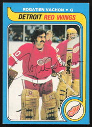 Rogie Vachon Autographed 1979-80 O-Pee-Chee Card #235 Detroit Red Wings SKU #258873