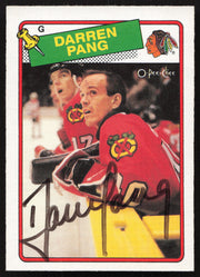 Darren Pang Autographed 1988-89 O-Pee-Chee Rookie Card #51 Chicago Blackhawks SKU #258876