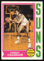 Corky Calhoun Autographed 1974-75 Topps Card #107 Phoenix Suns SKU #258881