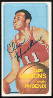 Clem Haskins Autographed 1970-71 Topps Rookie Card #165 Phoenix Suns SKU #258883