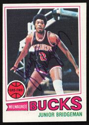 Junior Bridgeman Autographed 1977-78 Topps Card #114 Milwaukee Bucks SKU #258889