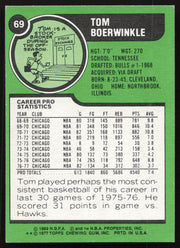 Tom Boerwinkle Autographed 1977-78 Topps Card #69 Chicago Bulls SKU #258901