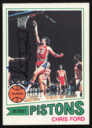 Chris Ford Autographed 1977-78 Topps Card #121 Detroit Pistons SKU #258903