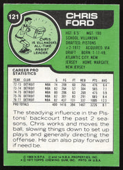 Chris Ford Autographed 1977-78 Topps Card #121 Detroit Pistons SKU #258903