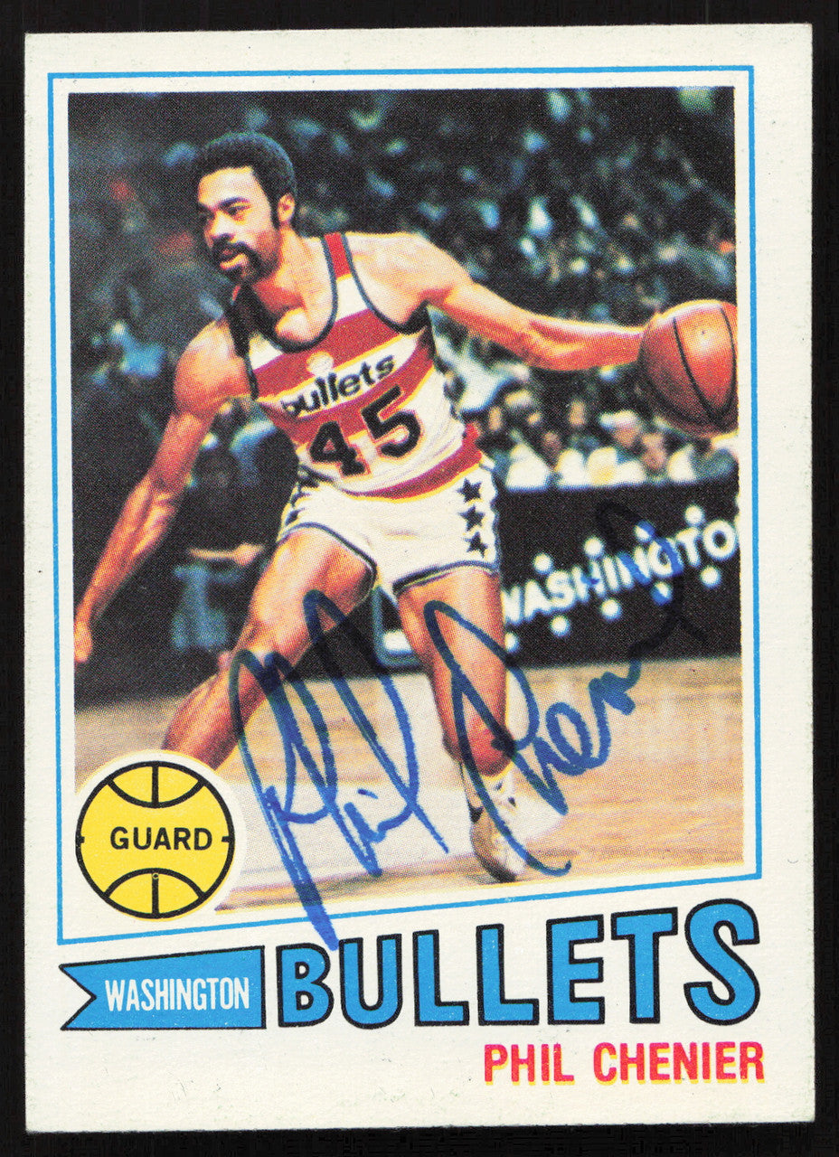 Phil Chenier Autographed 1977-78 Topps Card #55 Washington Bullets SKU #258904