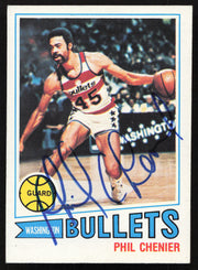 Phil Chenier Autographed 1977-78 Topps Card #55 Washington Bullets SKU #258905