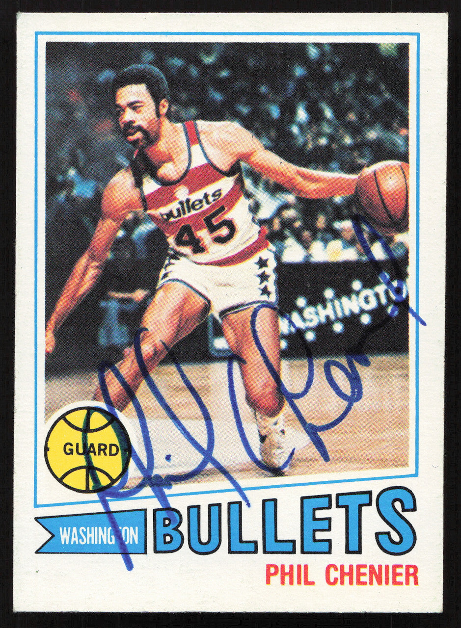 Phil Chenier Autographed 1977-78 Topps Card #55 Washington Bullets SKU #258905