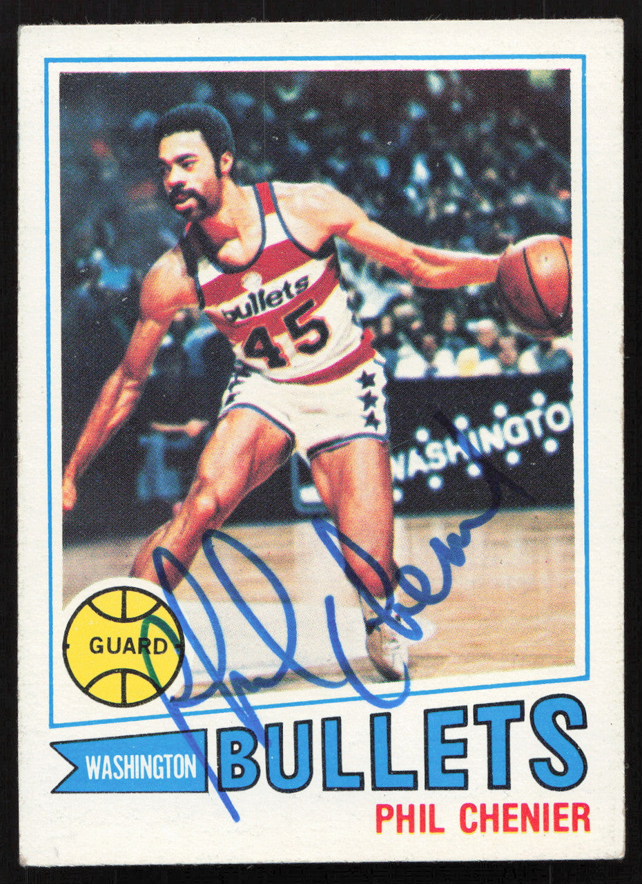 Phil Chenier Autographed 1977-78 Topps Card #55 Washington Bullets SKU #258907