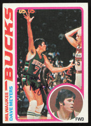 Dave Meyers Autographed 1978-79 Topps Card #8 Milwaukee Bucks SKU #258916