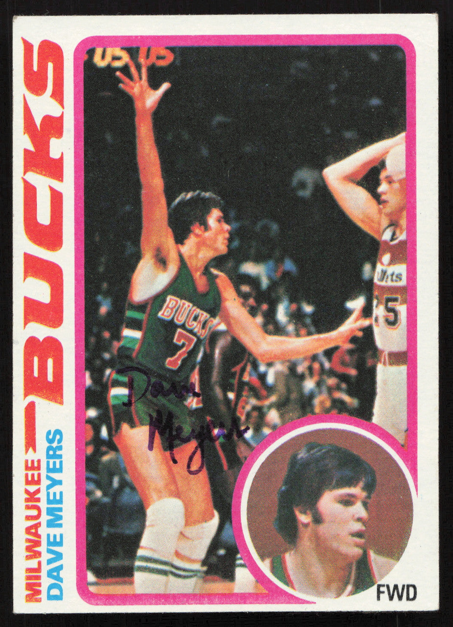 Dave Meyers Autographed 1978-79 Topps Card #8 Milwaukee Bucks SKU #258916