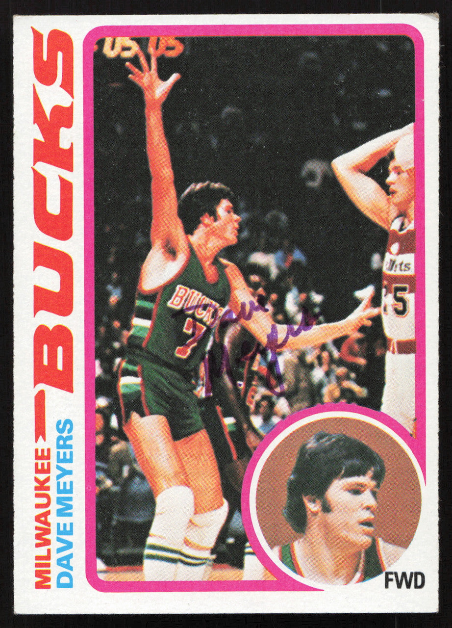 Dave Meyers Autographed 1978-79 Topps Card #8 Milwaukee Bucks SKU #258917