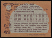 Wayne Rollins Autographed 1980-81 Topps Card #71 Atlanta Hawks SKU #258924