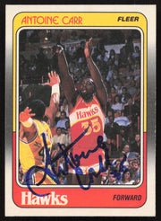 Antoine Carr Autographed 1988-89 Fleer Card #1 Atlanta Hawks SKU #258938